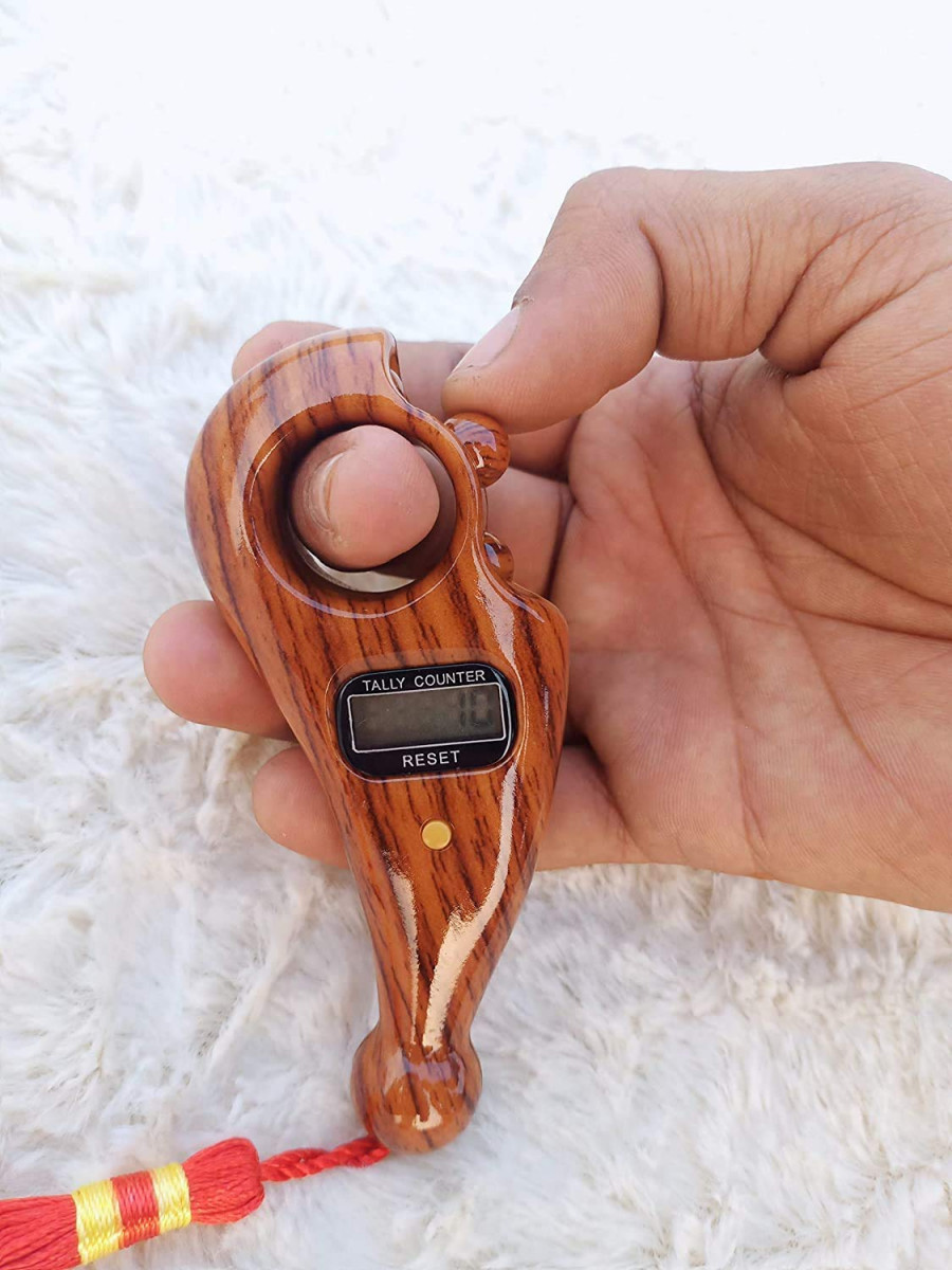 (Wooden)manual Hand Finger Digital Tally Counting Machine