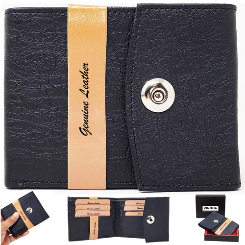 पुरुषों के वॉलेट पु लेदर का काला ट्राई-फोल्ड जेंट्स पर्स साइज़: 11 X 8.5 X 1 Cm