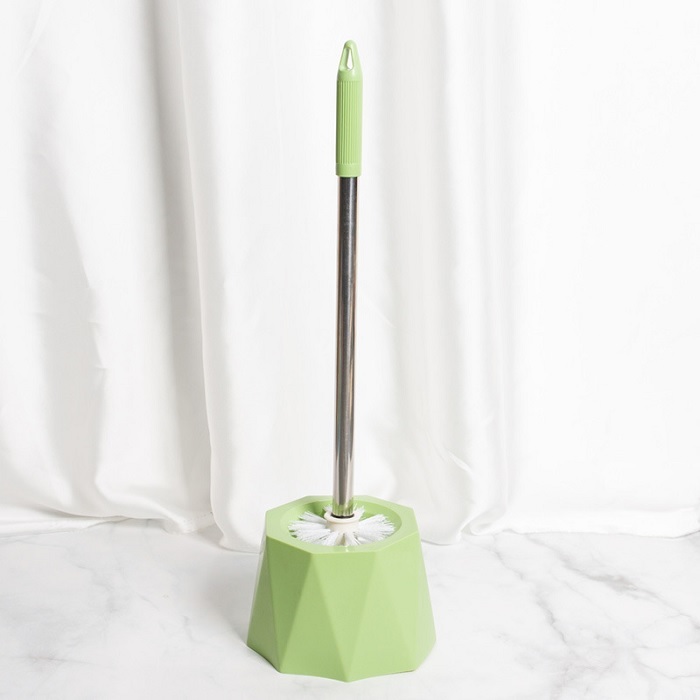 Long Handle Toilet Brush - Durable Plastic Handle, 15-inch Reach , Ergonomic Design For Easy Cleaning