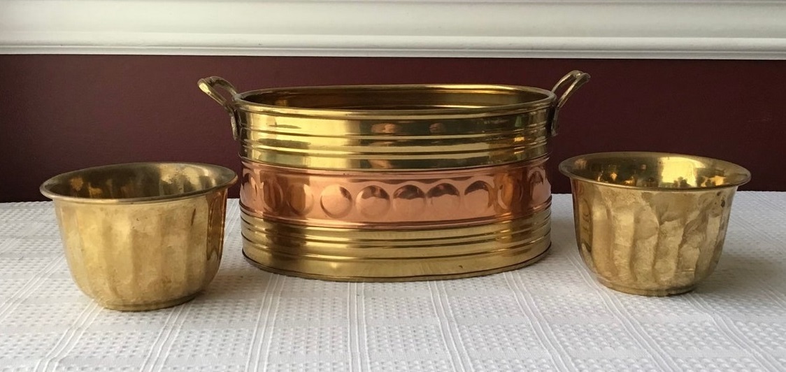 Brass High Quality Polished Full Engraved Planter