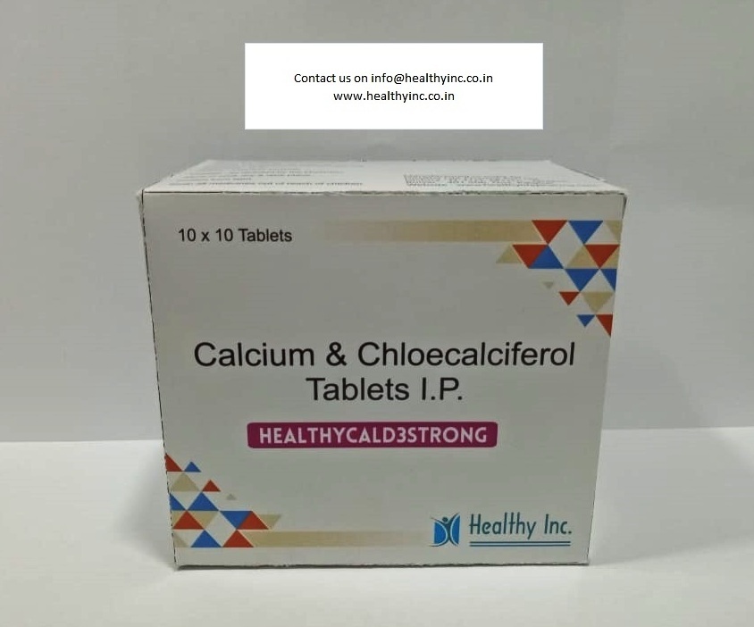 Calcium & Chloecalciferol Tablets - 1250 Mg Calcium Carbonate With 250 Iu Vitamin D3 Film Coated, Suitable For All , Store Below 30 Degrees