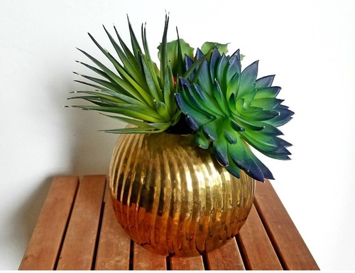 Polished Brass Indoor Flower Pot