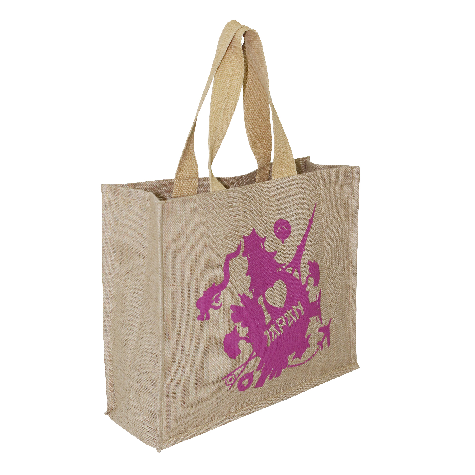 Re-useable Pp Laminated Jute Shopping Bag With Web Handle