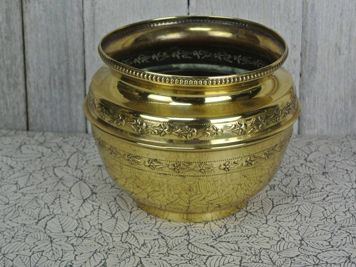 Brass Big Round Planter For Garden