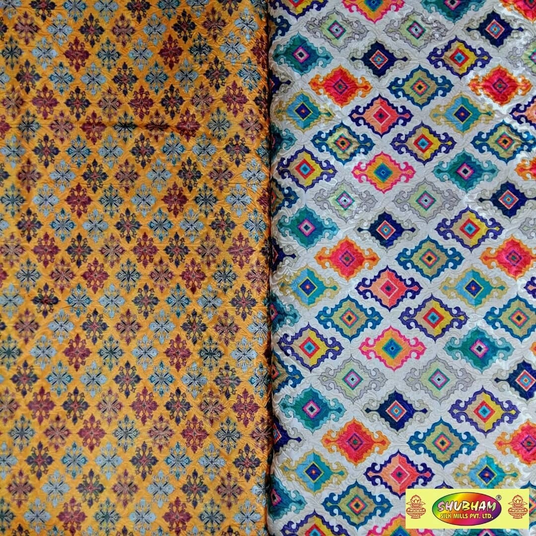 Sherwani Digital Print Fabric - Brocade, 58 Inch Width, 100 Cm Length | Multi Colors, Washable, Jacquard Pattern, Ideal For Wedding Wear