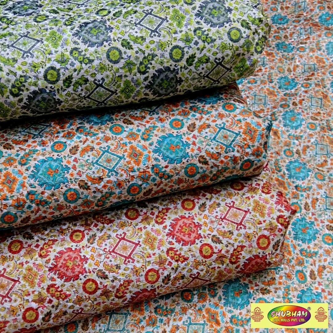 Sherwani Digital Print Fabric - Brocade, 58 Inch Width, 100 Cm Length | Multi Colors, Washable, Jacquard Pattern, Ideal For Wedding Wear