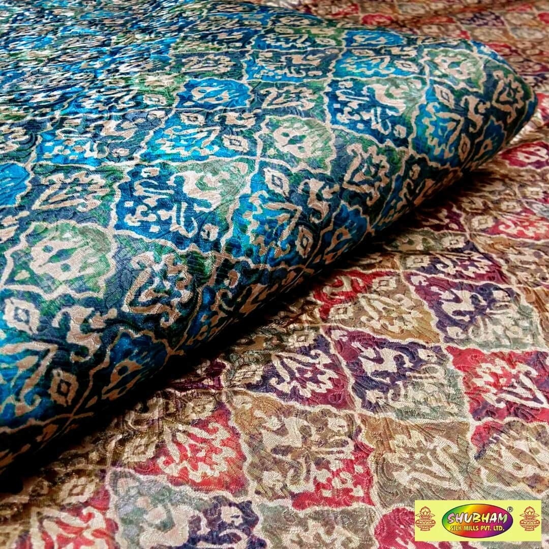 Sherwani Digital Print Fabric - Brocade, 58 Inch Width, 100 Cm Length | Multi Colors, Washable, Jacquard Pattern, Ideal For Wedding Wear