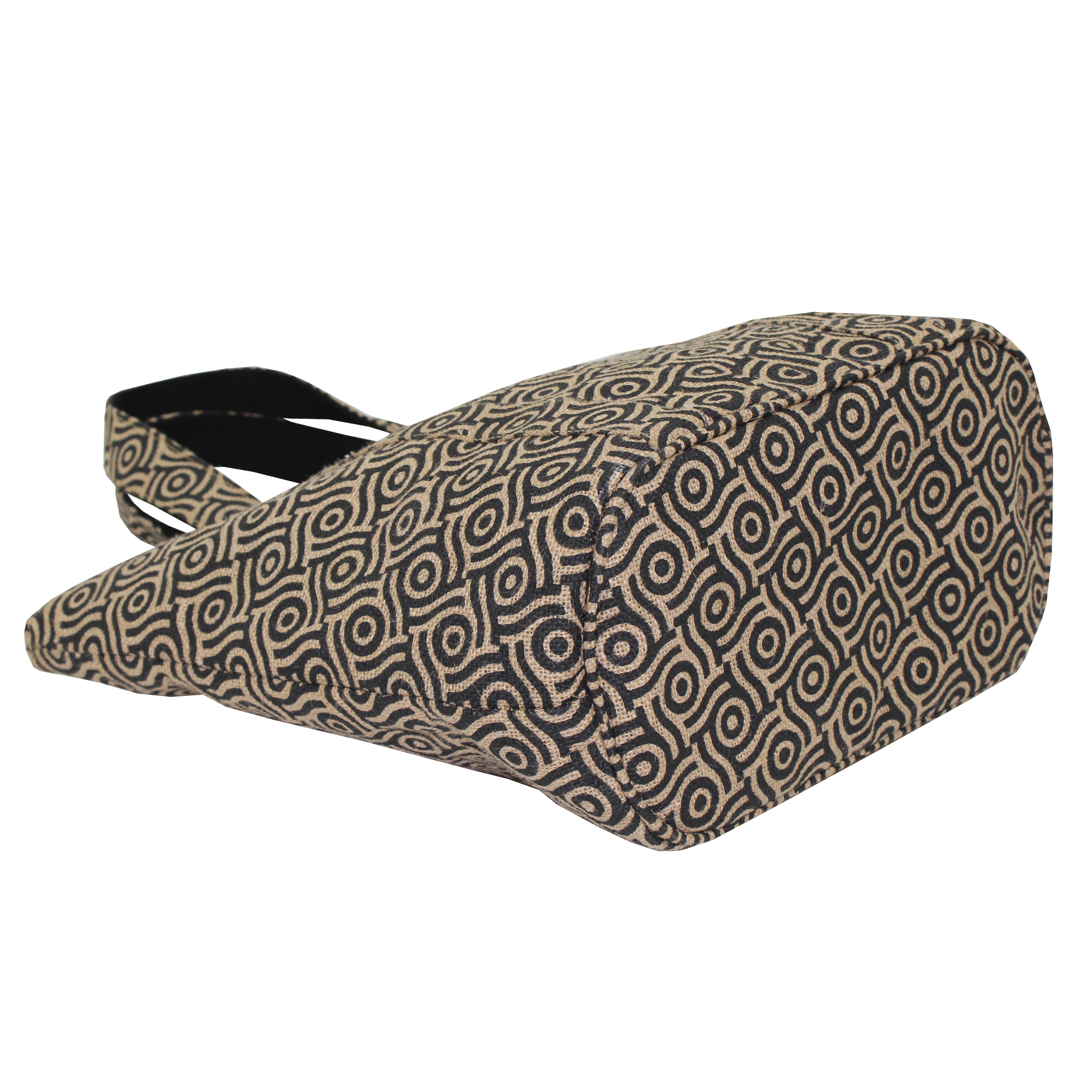 Re-useable Inside Open Coin Mobile Pocket Pp Laminated Jute Beach Bag