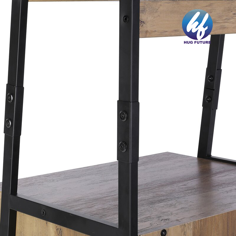 Steel Frame+mdf Board 4-tier Storage Shelf With 4 Drawers, Bookshelf Rack & Organizer Dresser