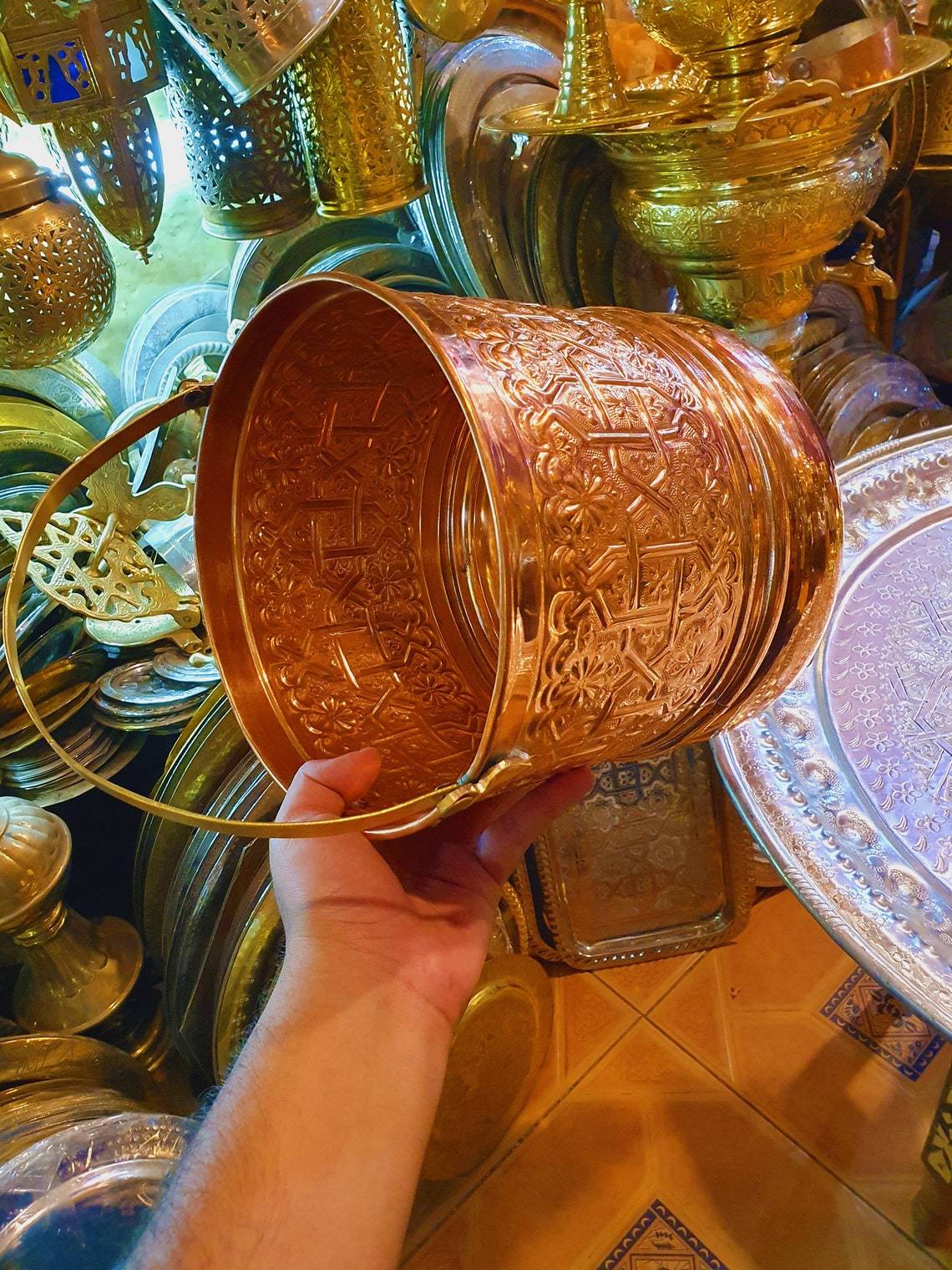 New Brass Round Planter