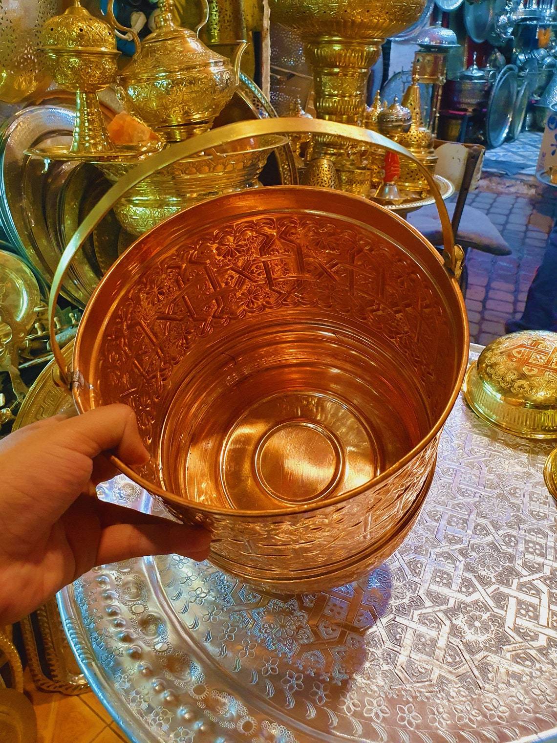 New Brass Round Planter