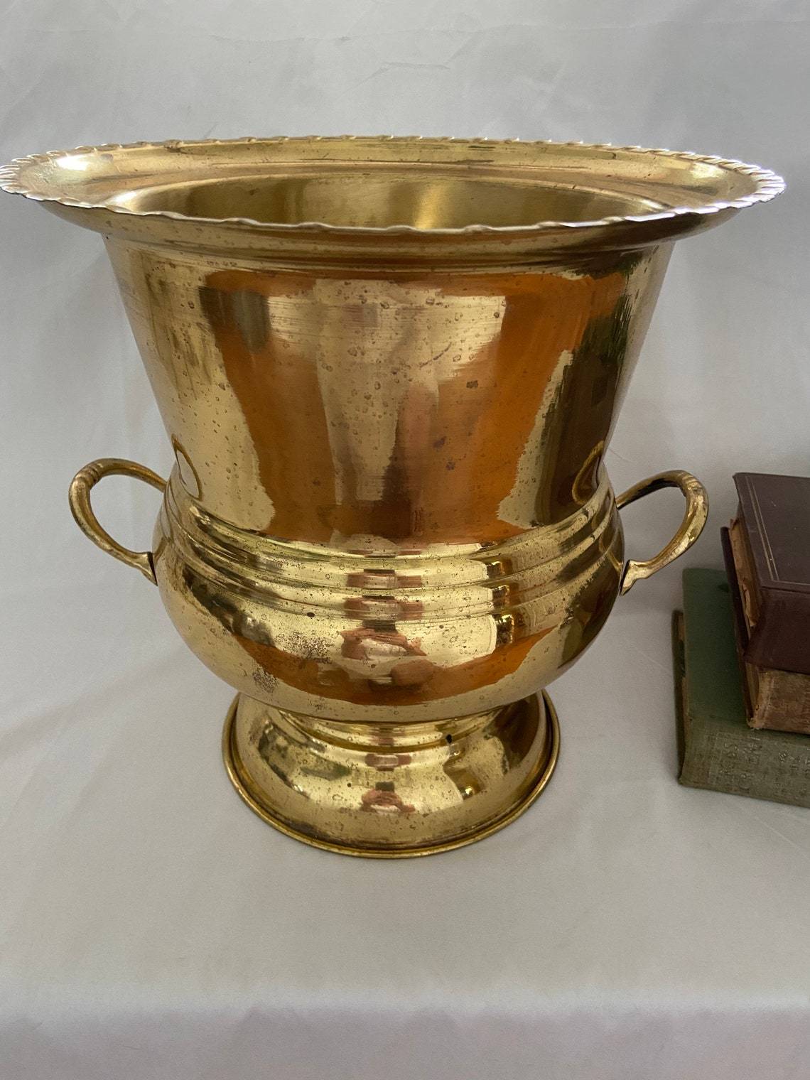 Large Brass Planter With Handle