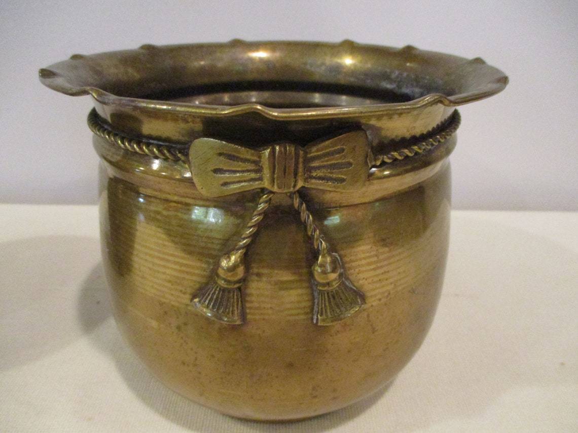 Large Brass Planter With Handle