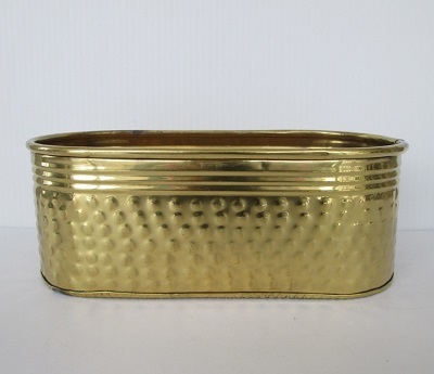 Brass Line Engraved Hammered With Two Handle