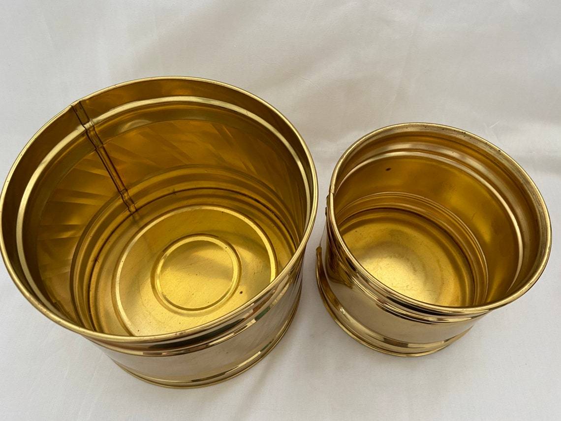 Brass Pair Of Shining Polished Planter
