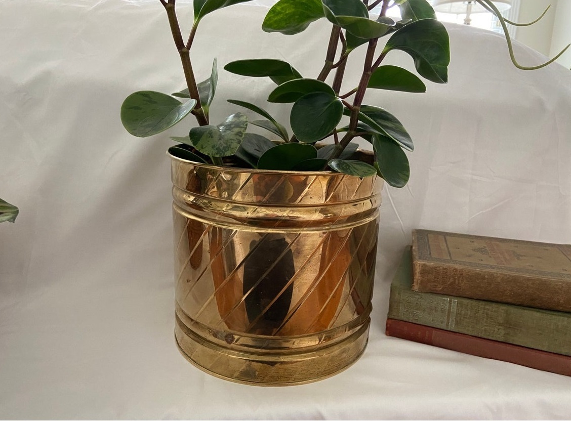 Brass Footed Florished Engraved Planter