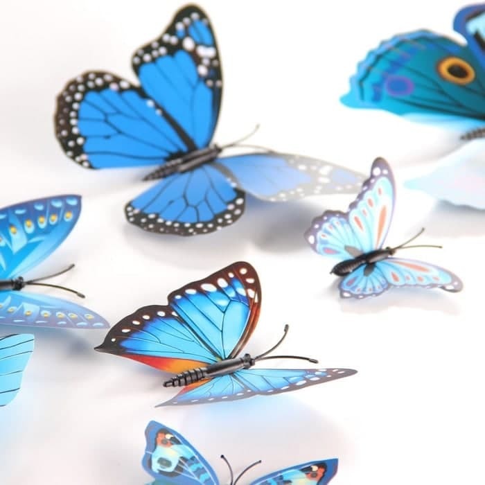 12 Pcs Butterfly Wll Sticker (Random Colour)