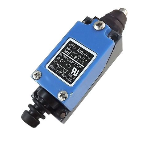 ME-8111 Rotary Adjustable Limit Switch - Resin, 56mm x 21mm, Blue | IP66 Rated, Automatic Reset, Standard Pin Plunger, 250V AC, 5A