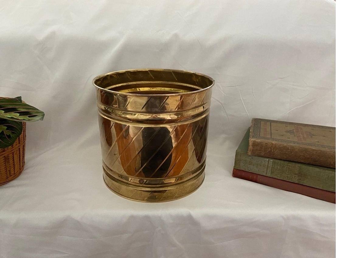 Brass Dark Brown Footed Planter