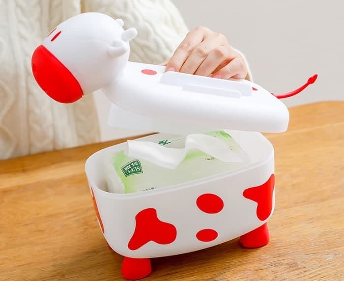 Cow Shaped Tissue Toothpick And Storage Organizer
