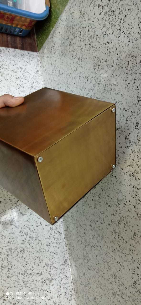 Box Brushed High Quality Brass Cremation Urn