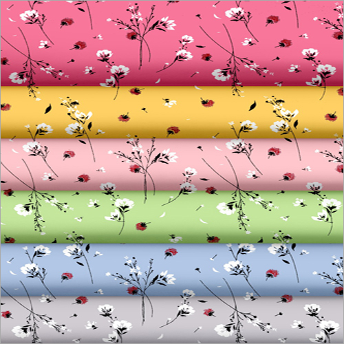 Multicolor Rayon Pigment Printed Fabric