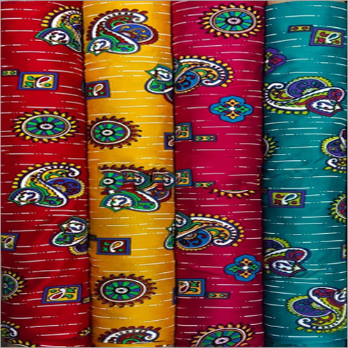Multicolor Textile Rayon Floral Printed Fabric