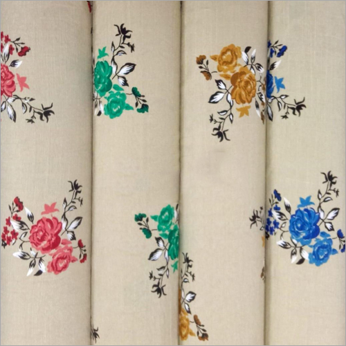 Multicolor Textile Rayon Slub Printed Fabric