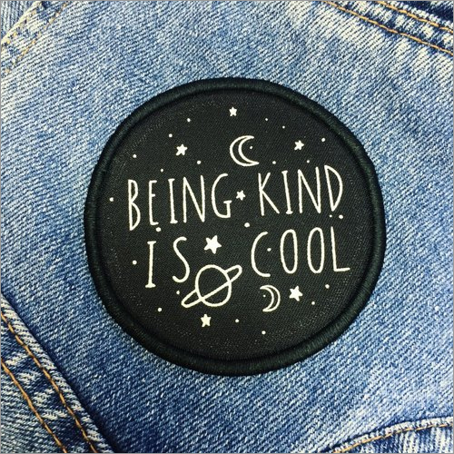 Custom Woven Patches - Woven Material, 2 mm Thickness, Round Shape, Black & White Colors | Ideal for Garments, Easy Stitching, Printed Patterns