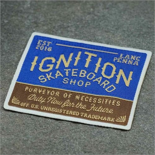 Black & Golden Damask Woven Labels
