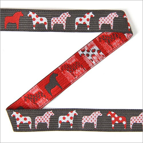 Printed Woven Jacquard Ribbons - Polyester, 50 Meter Length, 10 Mm Width | Available In Different Colors, Printed Pattern, Skin-friendly Design