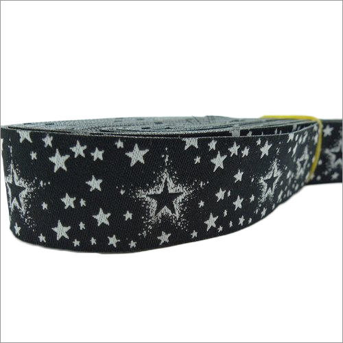 Printed Woven Jacquard Ribbons - Polyester, 50 Meter Length, 10 Mm Width | Available In Different Colors, Printed Pattern, Skin-friendly Design