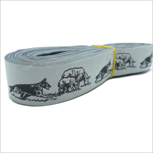 Printed Woven Jacquard Ribbons - Polyester, 50 Meter Length, 10 Mm Width | Available In Different Colors, Printed Pattern, Skin-friendly Design