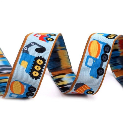 Printed Woven Jacquard Ribbons - Polyester, 50 Meter Length, 10 Mm Width | Available In Different Colors, Printed Pattern, Skin-friendly Design