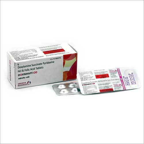 Doxylamine Succinate Pyridoxine HCl Folic Acid Tablets - 20 mg, 20 mg, 5 mg | 10x10 Alu Alu Boxes, Prevents Nausea/Vomiting During Pregnancy