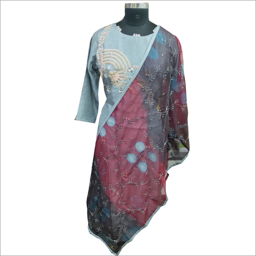 Indian Hand Zari Kurti Dupatta