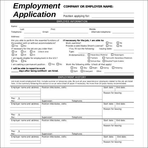 Application Form Printing Service