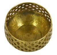 Brass Lines Engraved With Big Round Outdoor Planter