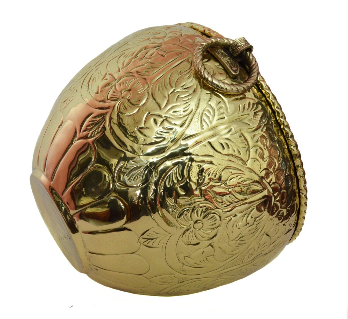 Brass Small Round Shaped Planter With Handle