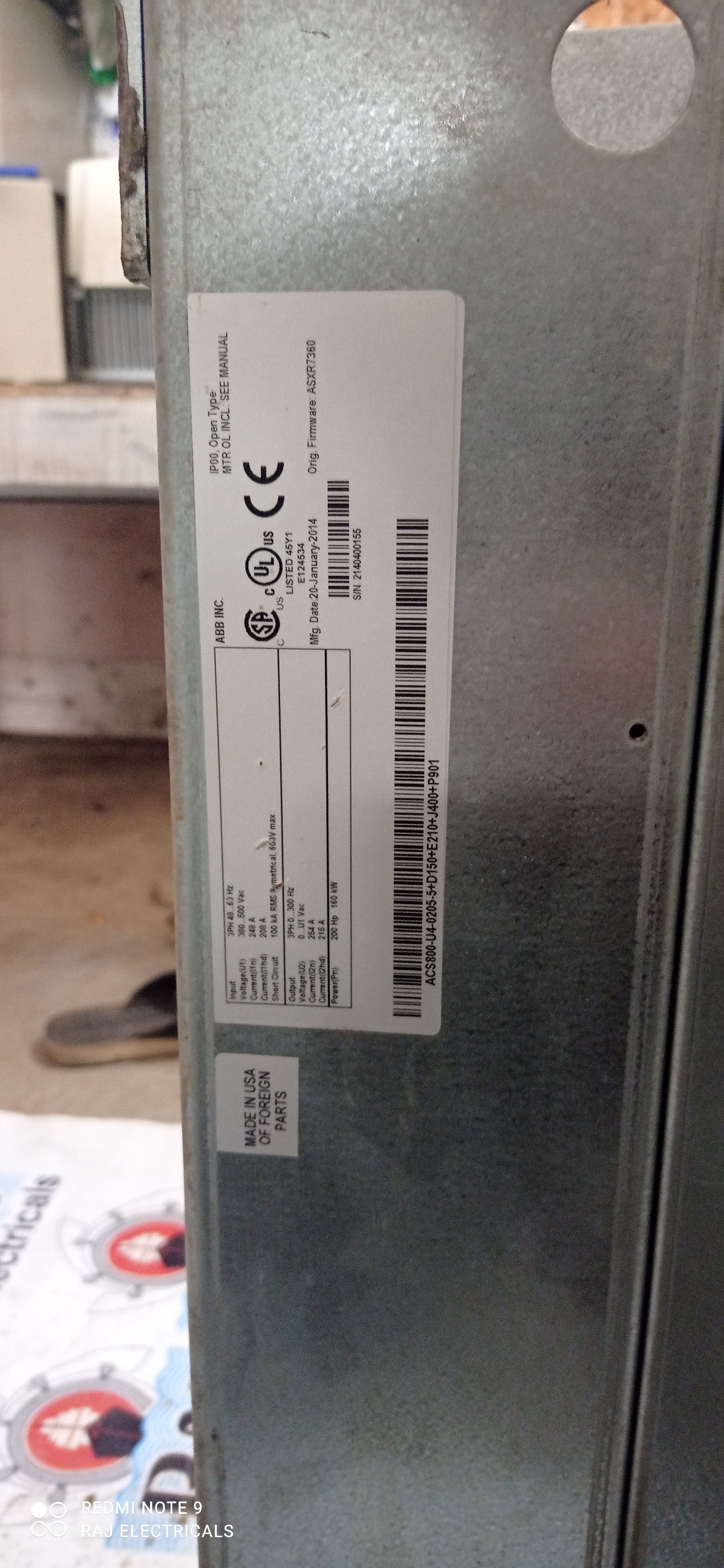 Abb Acs 800 200 Hp Ac Drive