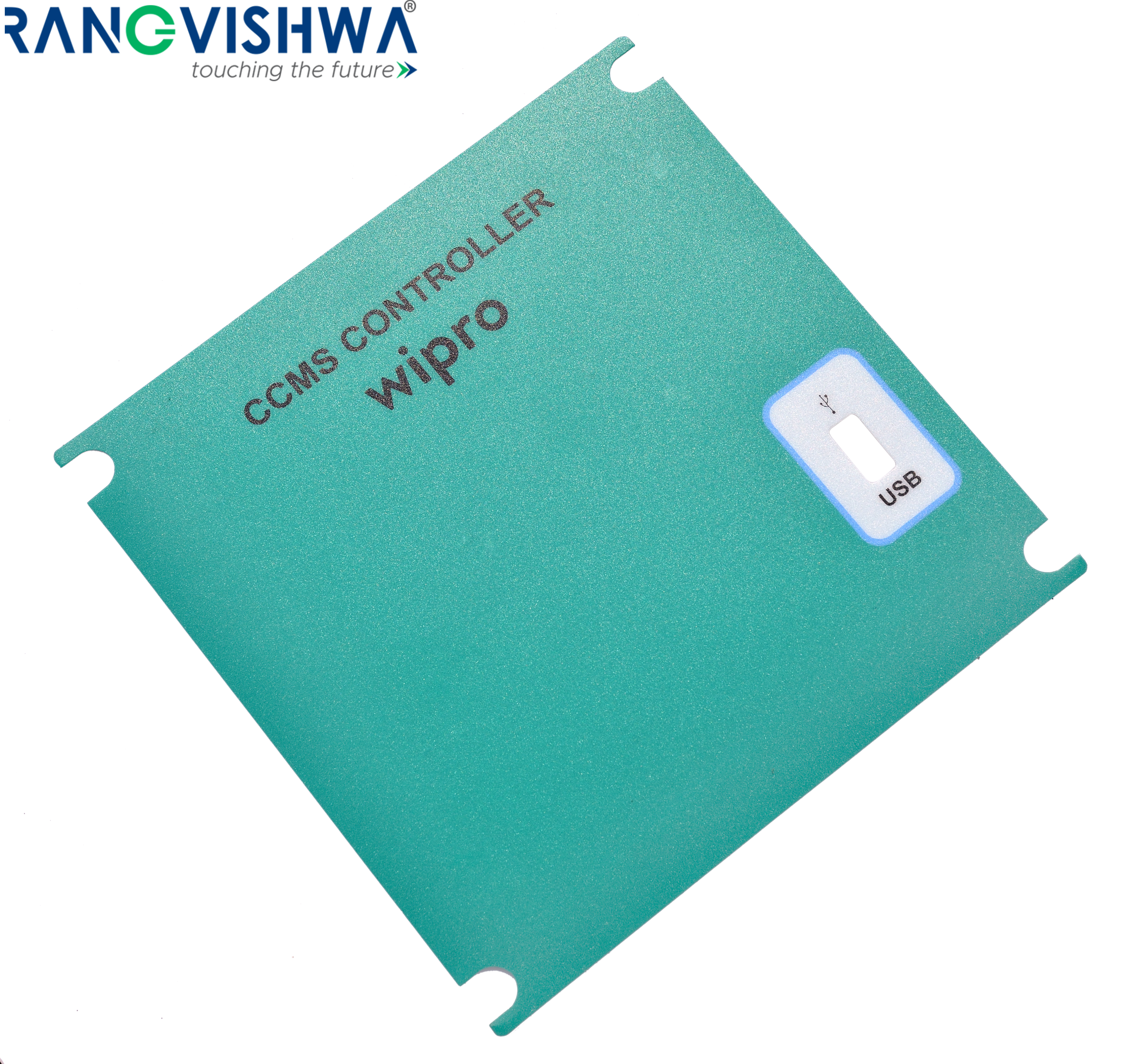 Polycarbonate Graphic Overlay - Custom Shape, Rear Adhesive, Multicolor Design | Embossed Buttons & Logo, Suitable For Electronic Panels & Cnc Machinery