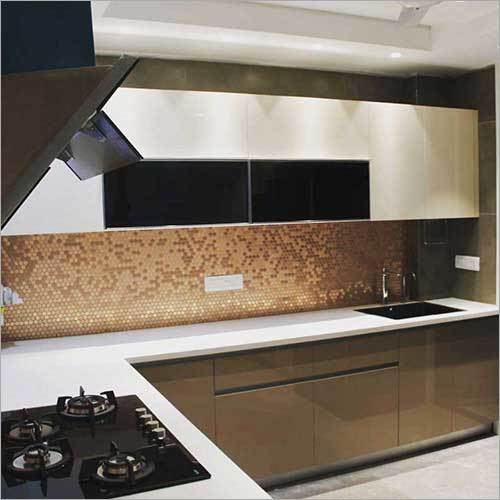 L Shape Modular Kitchen Door Type: Swing Door