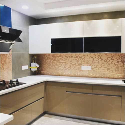 L Shape Modular Kitchen Door Type: Swing Door