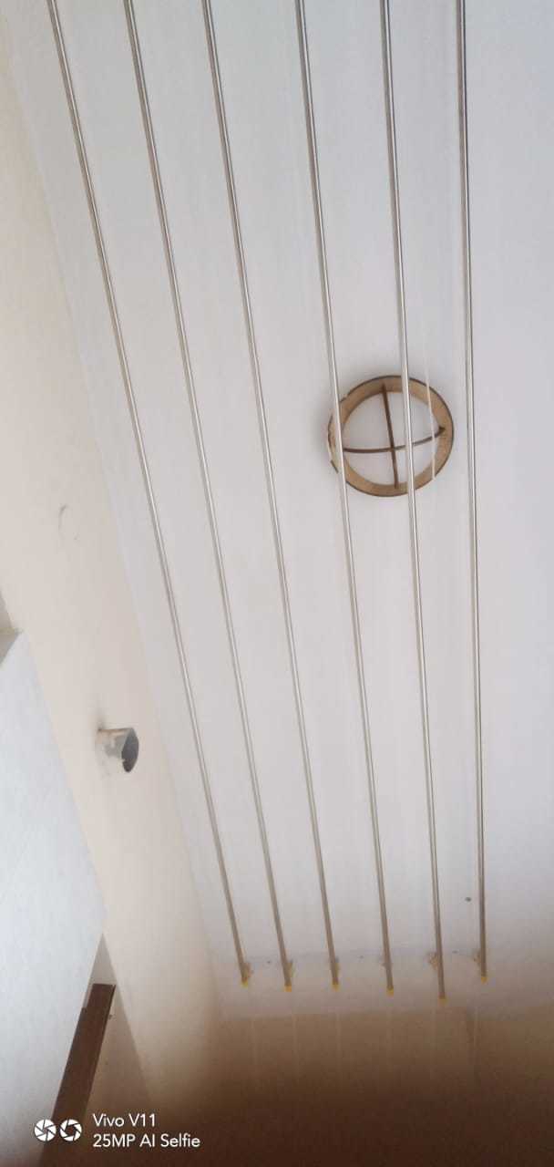 Shrijith Ceiling Pulley Cloth Drying Hanger - Stainless Steel, 4-8 Feet Height, Silver Color, Up To 45 Kg Capacity, Maintenance Free, Adjustable Lines