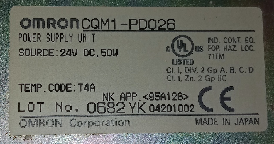 Omron Power Supply C200h-ps221