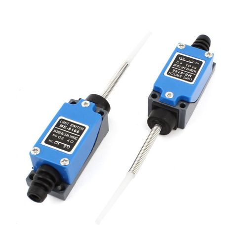 ME-8166 Adjustable Limit Switch - Resin, Plastic, Metal, 88x28x25mm, IP66 Rated, Momentary Action, Max Current 10A, Contact Resistance 5A, Blue Color