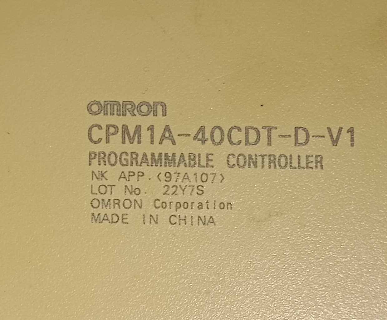 Omron Programmable Controller Cpm1a-40cdt-d-v1