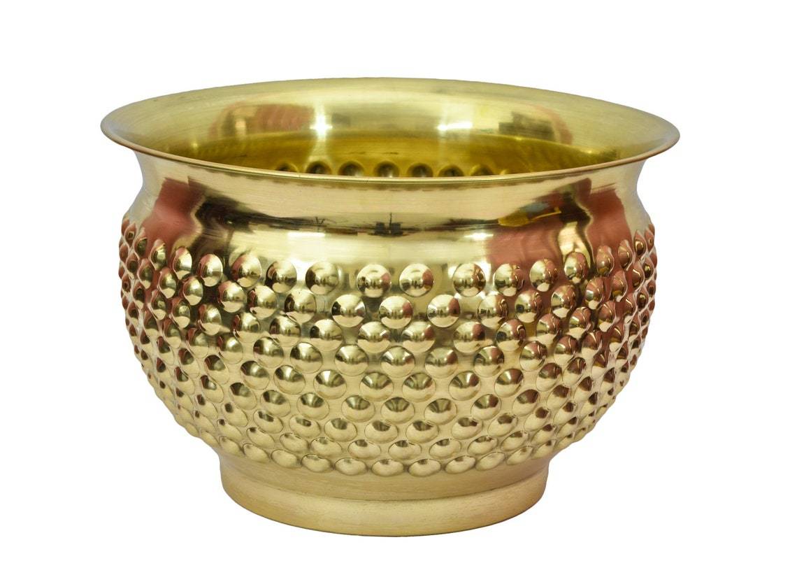 Brass Gold Swan Planter