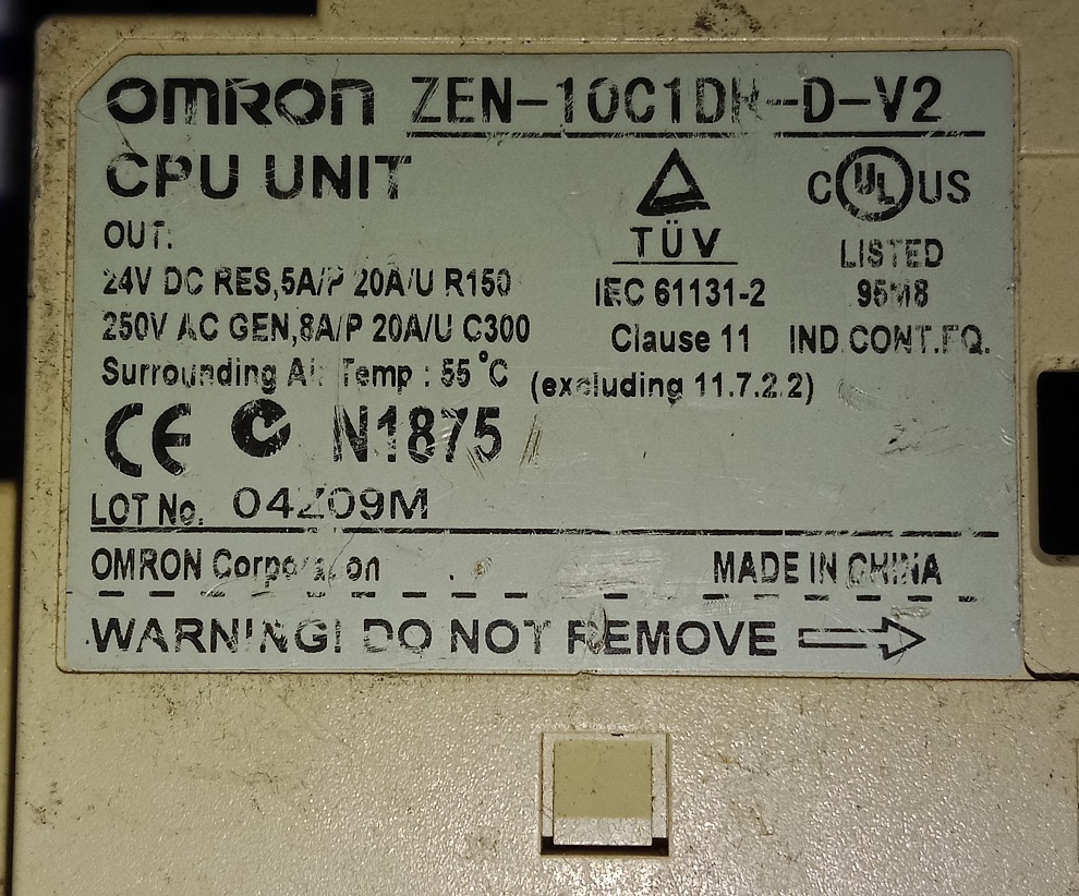 Omron Controller Zen-10cdk-d-v2