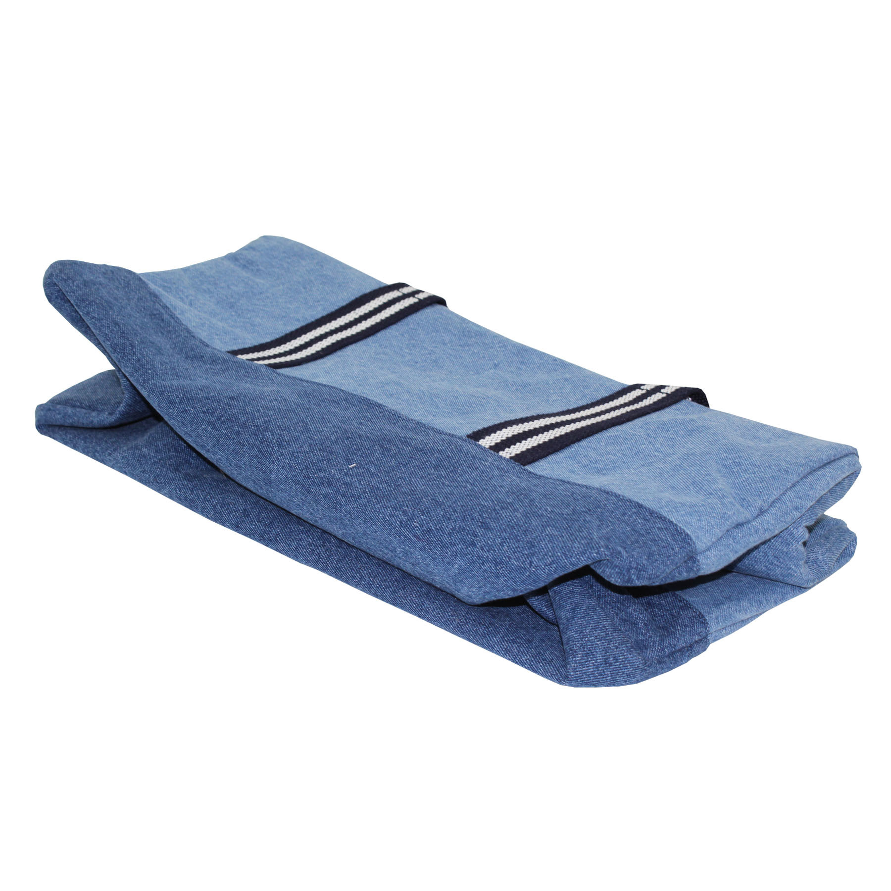 Denim Duffle Bag - 20x45x20 Cm, Natural Color, Adjustable Shoulder Length Handle, Zip Closure, Reusable & Eco-friendly Design